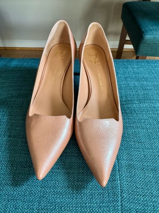 Vince Camuto Shoes - Vince Camuto Pointed Toe Pumps in Blush Tan - Patent Leather Made in Italy